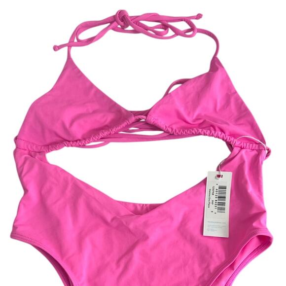 NWT Frankies Bikinis Gemma One Piece Wrap Swimsuit Knockout Pink Size S - Picture 11 of 12